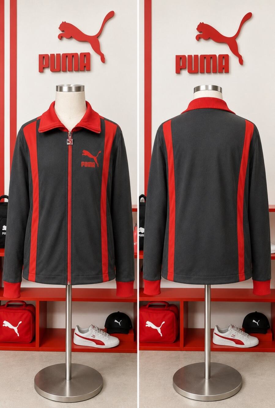 PUMA Men’s Black Red Full Zip Track Jacket XL Art. 544156